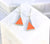 Reversible - Sterling silver orange and blue drop earrings