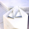 Reversible - Frame- Silver & Resin earrings - Orange and Grey