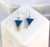 Reversible - Sterling silver red & blue drop earrings