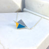 Reversible - Kite pendent in silver and resin - Red/yellow & blue/yellow
