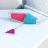 Magnetic - Reversible Necklace - 36 combinations - red, orange, blue, turquoise with pink/green drop