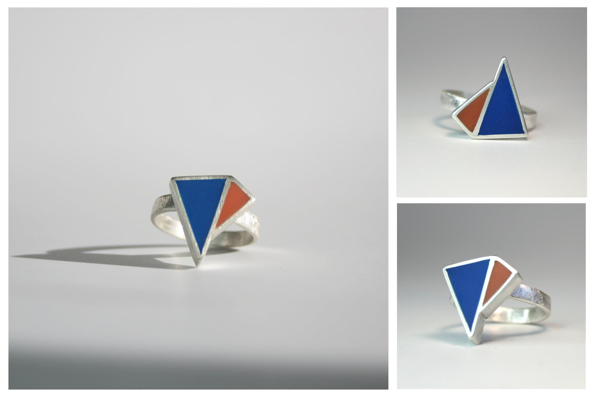 Minimalist ring - pop of colour - sliver and resin- customise own colours